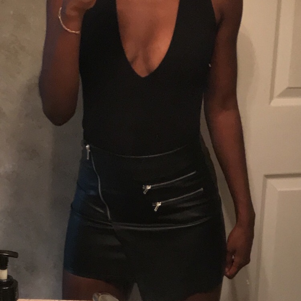 H&M faux leather skirt